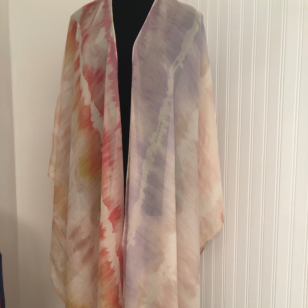 NWT Coastal Bohemian AllSaints Pink Watercolour Wrap or Shawl